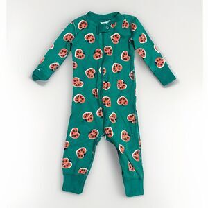 Hanna Andersson Size 12-18 Months 75cm Baby Zip Sleeper Organic Cotton Love Bugs